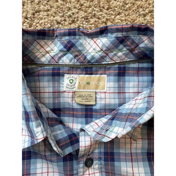 ExOFFICIO Insect Shield Long Sleeve shirt, size Large; Lightweight, Cream & Blue - Picture 3 of 9